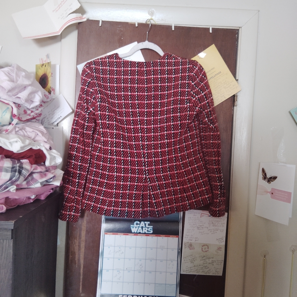 TALBOTS Twill Check Jacket Blazer - Size 4 - Picture 6 of 9